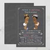 Invitation Prince ou Princesse Genre Révéler Africain América (Devant / Derrière)