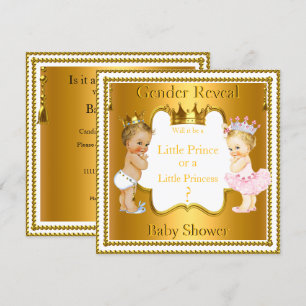 Invitation Prince Princesse Baby shower de révélation de genr