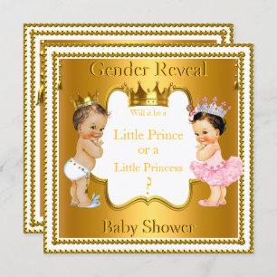 Invitation Prince Princesse Baby shower de révélation de genr