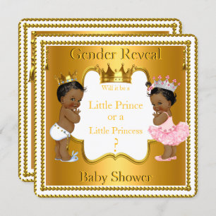 Invitation Prince Princesse Baby shower de révélation de genr