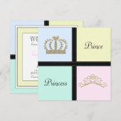 Invitation Prince Princesse Genre Révélation Douche (Devant / Derrière)