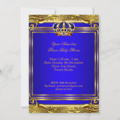 Invitation Prince Royal Blue Baby shower Gold Boy (Dos)