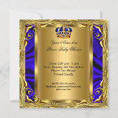 Invitation Prince Royal Blue Baby shower Regal Gold Boy (Dos)