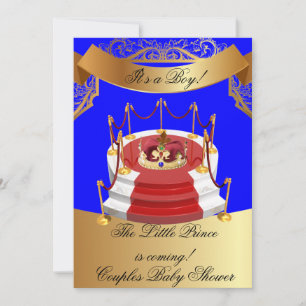 Invitation Prince Royal Blue Boy Baby shower Crown