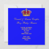 Invitation Prince Royal Blue Boy Baby shower Crown (Dos)