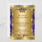 Invitation Prince Royal Blue Boy Baby shower Regal Gold 2 (Dos)