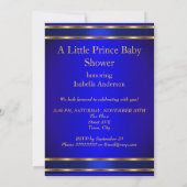 Invitation Prince Royal Blue Gold Baby shower Rattle (Dos)