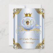 Invitation Prince Royal Carriage Prince Baby shower (Devant)
