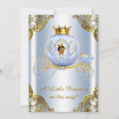 Invitation Prince Royal Carriage Prince Baby shower (Devant)