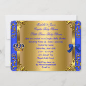 Invitation Prince Royal Couples Baby shower Boy Blue Gold (Dos)