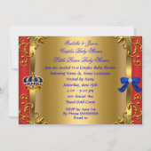 Invitation Prince Royal Couples Baby shower Boy Red Blue Gold (Dos)