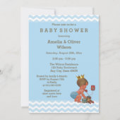 Invitation Prince sur le Baby shower de téléphone Chevrons Bl (Dos)