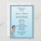 Invitation Prince vintage mignon baby shower (Dos)