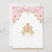 Invitation Princess Anniversaire Carriage Rose Floral (Dos)