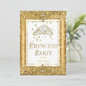 Invitation Princess Anniversaire Gold confetti Tiara (Debout devant)