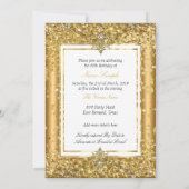 Invitation Princess Anniversaire Gold confetti Tiara (Dos)