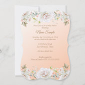 Invitation Princess Baby shower Coral Peach White Ethnic (Dos)