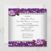 Invitation Princess Baby shower fille Rose de prune (Dos)
