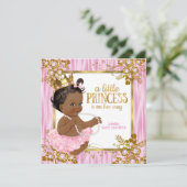 Invitation Princess Baby shower Rose Silk Floral Ethnic (Debout devant)