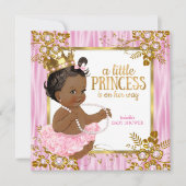 Invitation Princess Baby shower Rose Silk Floral Ethnic (Devant)