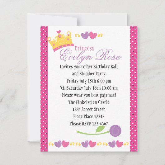 Invitation Princess Ball (Devant)