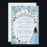 Invitation Princess Ball Blue Roses Sweet 16 Anniversaire Inv<br><div class="desc">Célébrez le 16ème anniversaire avec cette magnifique invitation florale à thème princesse cinderella bleu fleurs! Avec de beaux roses de bébé et de bleu glacé, une tiare argentée glamour et une belle fille dans sa robe de princesse, cette invitation est sûr de ravir vos invités en anticipation. Ce design est...</div>