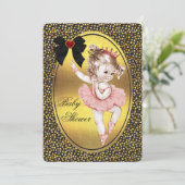 Invitation Princess Ballerina Faux Bow Phuile & Parties scint (Debout devant)