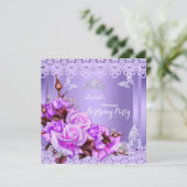 Invitation Princess Butple Rose rose violet fête d'anniversai (Debout devant)