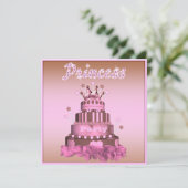 Invitation Princess Cake & Cupcakes (retour) (Debout devant)