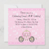 Invitation Princess Carriage Castle Girls Princess Anniversai (Dos)