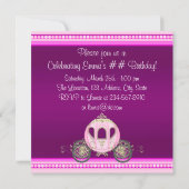 Invitation Princess Carriage Castle Girls Princess Anniversai (Dos)