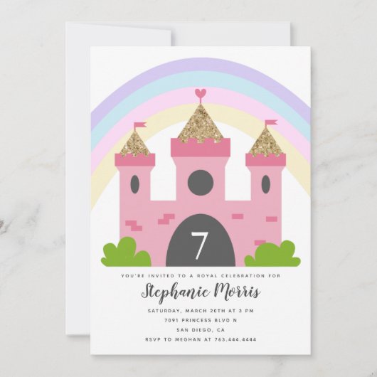 Invitation Princess Castle Gold (Devant)