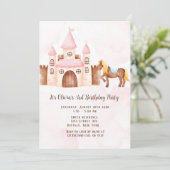 Invitation Princess Castle Horse fête d'anniversaire (Debout devant)