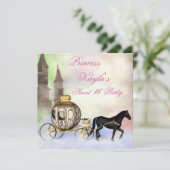 Invitation Princess Castle Royal Carriage Princess Sweet 16 (Debout devant)