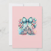 Invitation princess château ballons arc bébé douche (Dos)