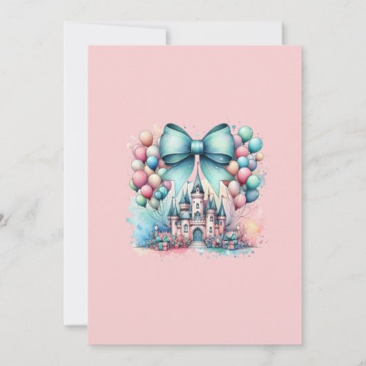 Invitation princess château ballons arc bébé douche (Dos)