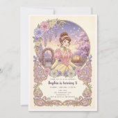 Invitation Princess Cinderella Floral Anniversaire (Devant)