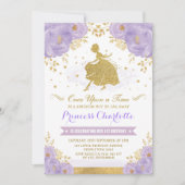 Invitation Princess Cinderella Purple Gold Floral Anniversair (Devant)