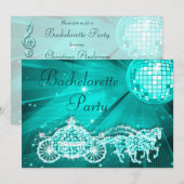 Invitation Princess Coach, Horse & Disco Bachelorette (Devant / Derrière)