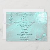 Invitation Princess Coach & Horses & Disco Ball 40e anniversa (Dos)