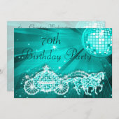 Invitation Princess Coach & Horses & Disco Ball 70e anniversa (Devant / Derrière)