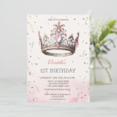 Invitation Princess Crown Fairytale Anniversaire (Debout devant)