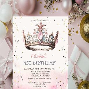 Invitation Princess Crown Fairytale Anniversaire