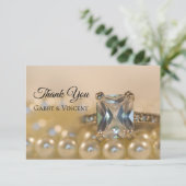 Invitation Princess Diamond Pearl Mariage Flat Merci Remarque (Debout devant)