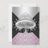 Invitation Princess Diamond Tiara & Bow Baby shower Invitatio (Devant)