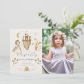 Invitation Princess & Dragon Boho Fairytale Photo Anniversair (Debout devant)