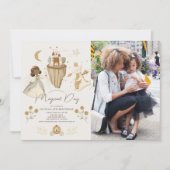 Invitation Princess Dragon Fairytale Peau noire Photo Anniver (Devant)