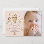 Invitation Princess Dragon Fairytale Rose 1er anniversaire Ph (Devant)
