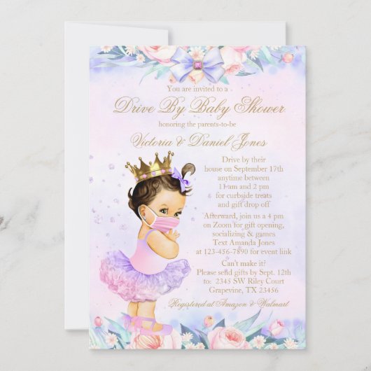 Invitation Princess Drive Par Baby shower (Devant)