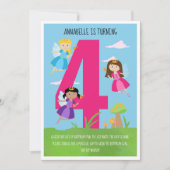 Invitation Princess Fairy Girl's 4th Birthday Party (Devant)